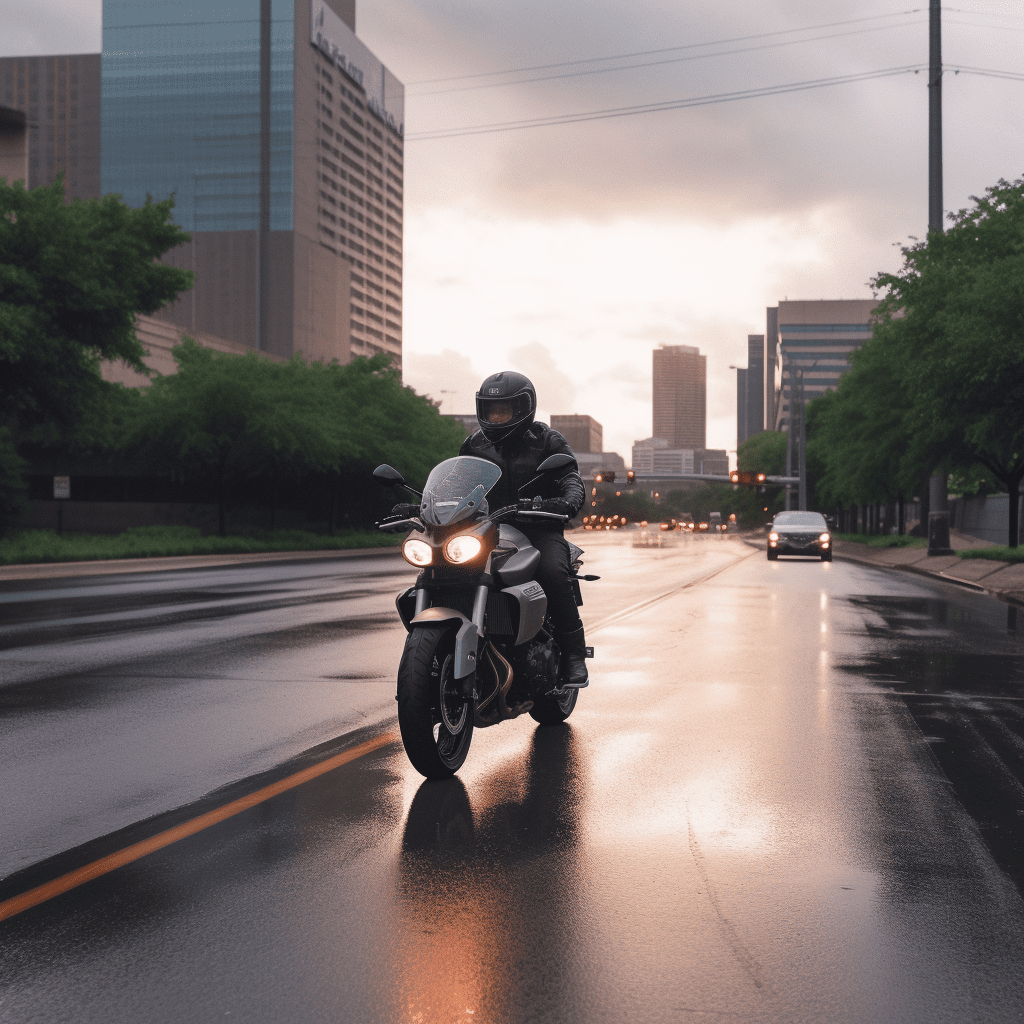 A person riding a bike on the street