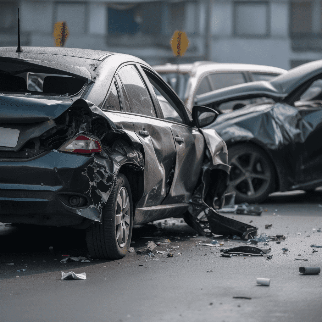 A car with damaged rear-end